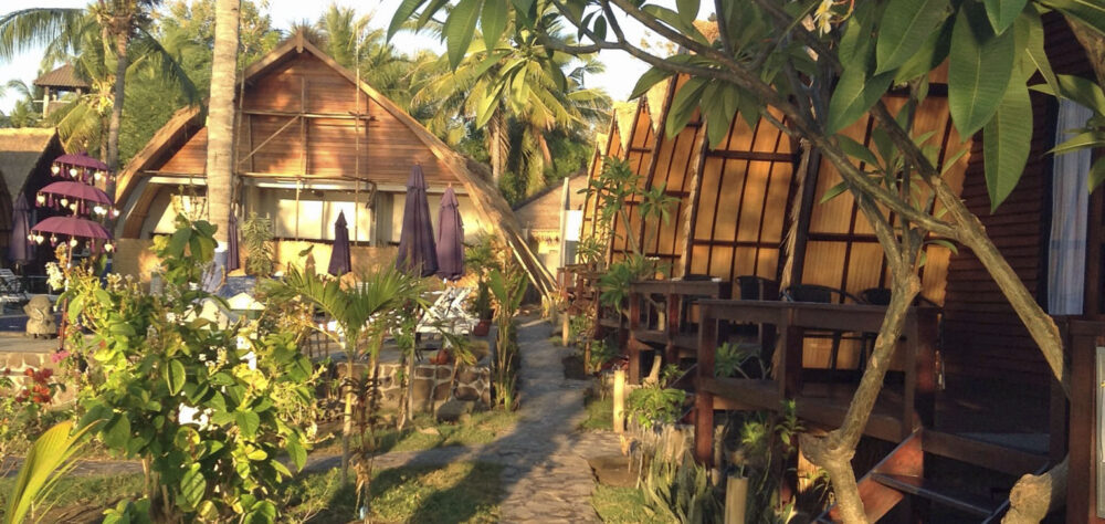 Hotel Indonesie Lombok Gili Air Turtle Beach Resort avond