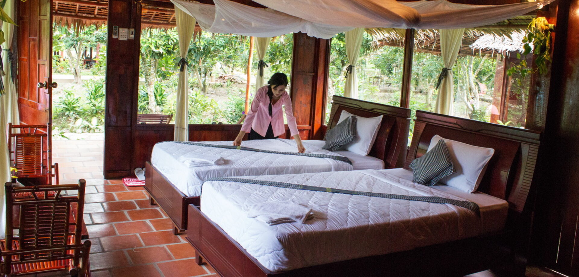 Original Asia Hotel Vietnam Rondreis Vakantie Mekong Rustic Lodge