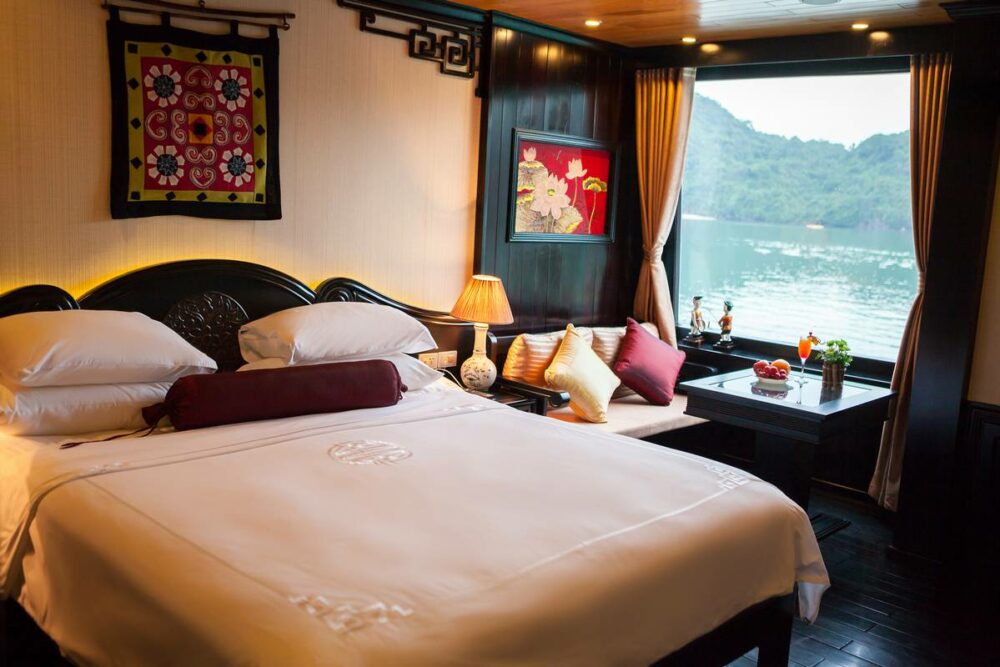 Dragon Legend Cruise Boot Halong Bay Bai Tu Long Bay Luxe Rondreis Vietnam Vakantie Original Asia