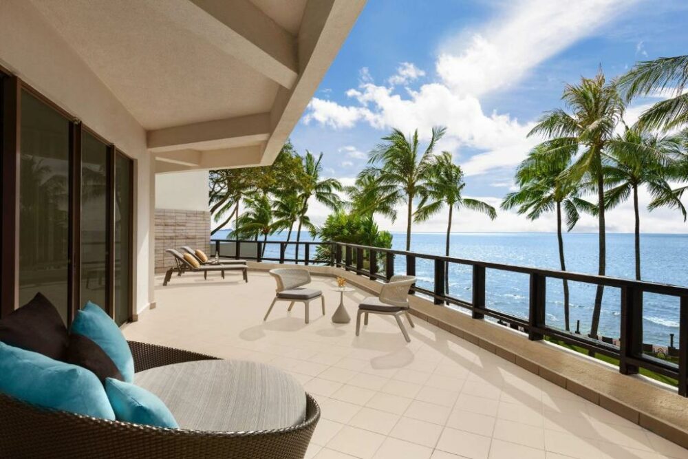 Shangri-La Tanjung Aru Rondreis Maleisie Vakantie Balkon